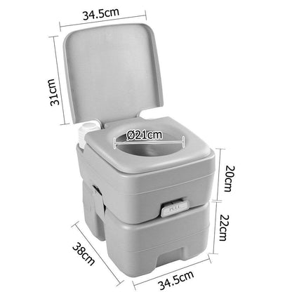 Portable Camping Toilet 20L with Carry Bag – Grey, view 2