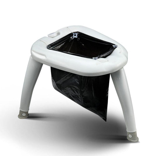 Portable Folding Camping Toilet - White