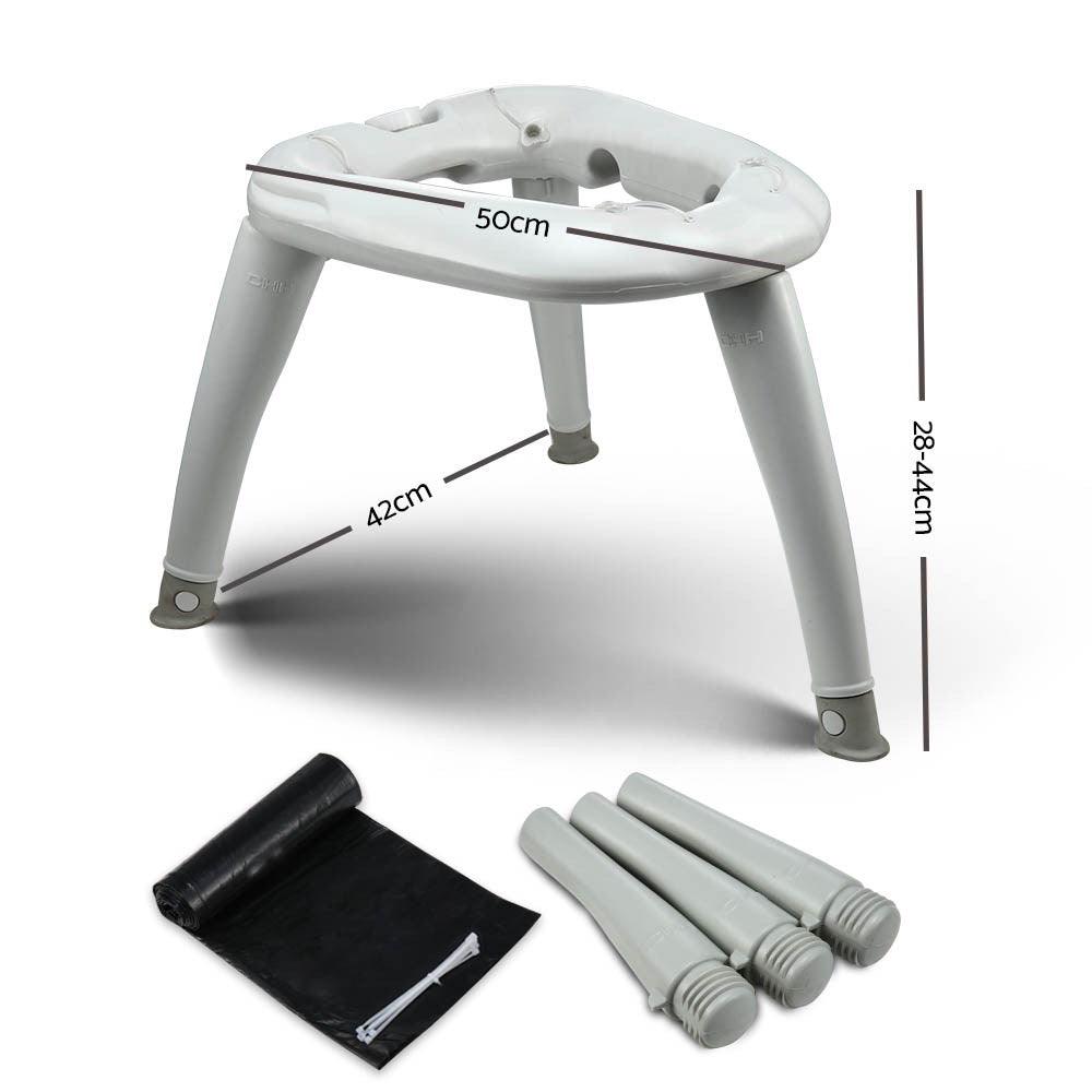 Portable Folding Camping Toilet - White, view 2