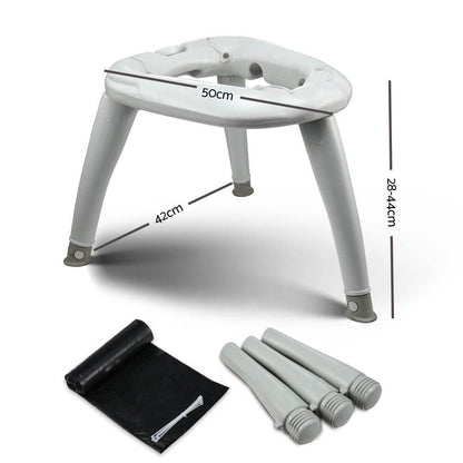 Portable Folding Camping Toilet - White, view 2
