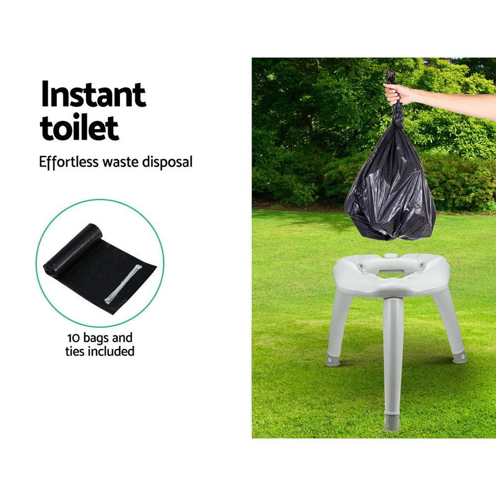 Portable Folding Camping Toilet - White, view 4