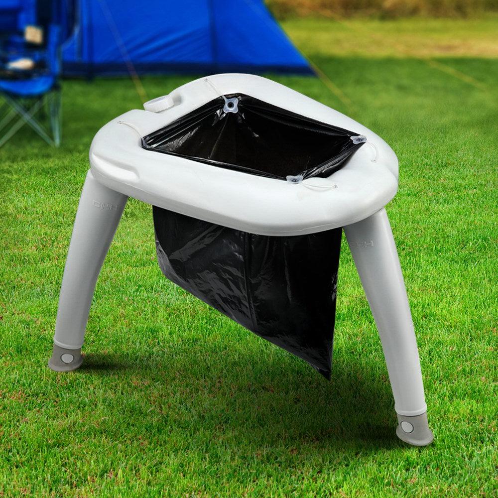 Portable Folding Camping Toilet - White, view 7