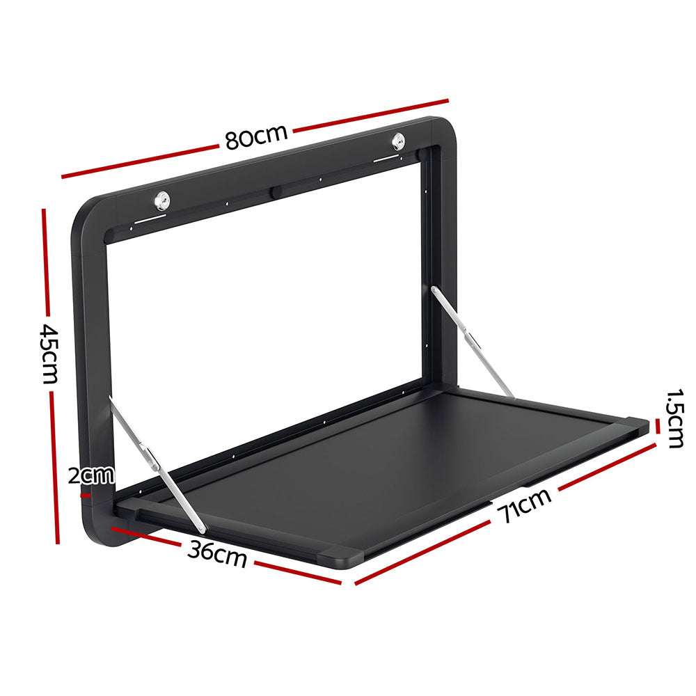 Weisshorn Folding Caravan Table 80 x 45cm - Black, view 2