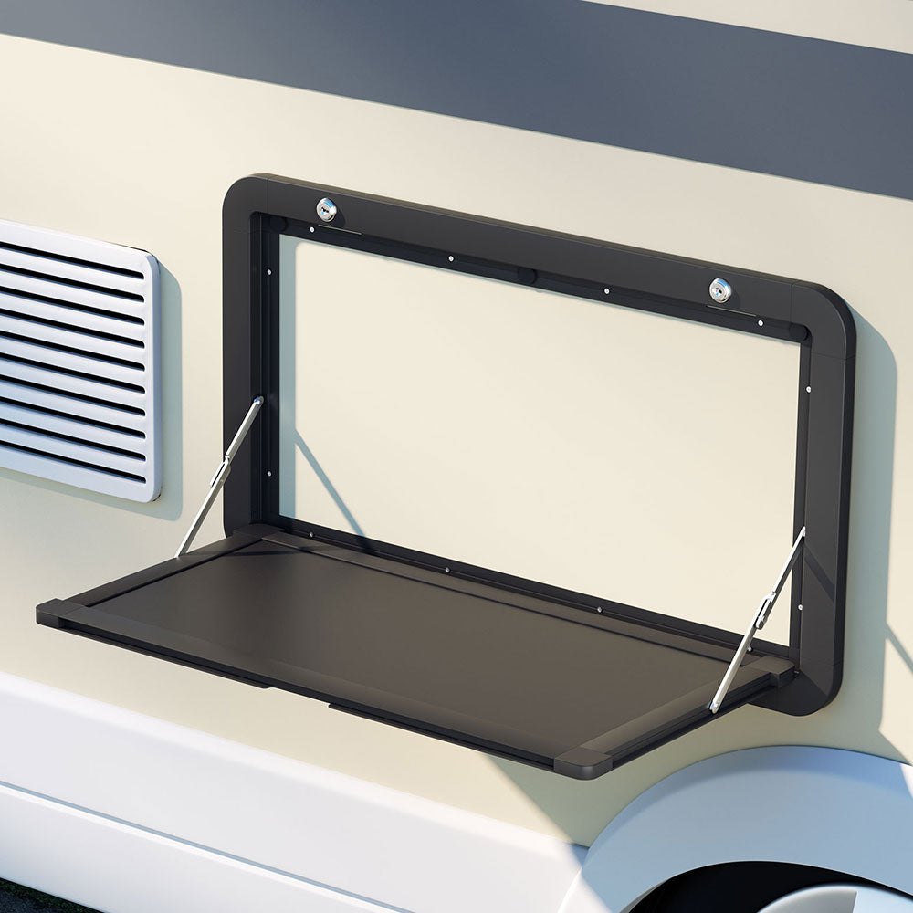 Weisshorn Folding Caravan Table 80 x 45cm - Black, view 6