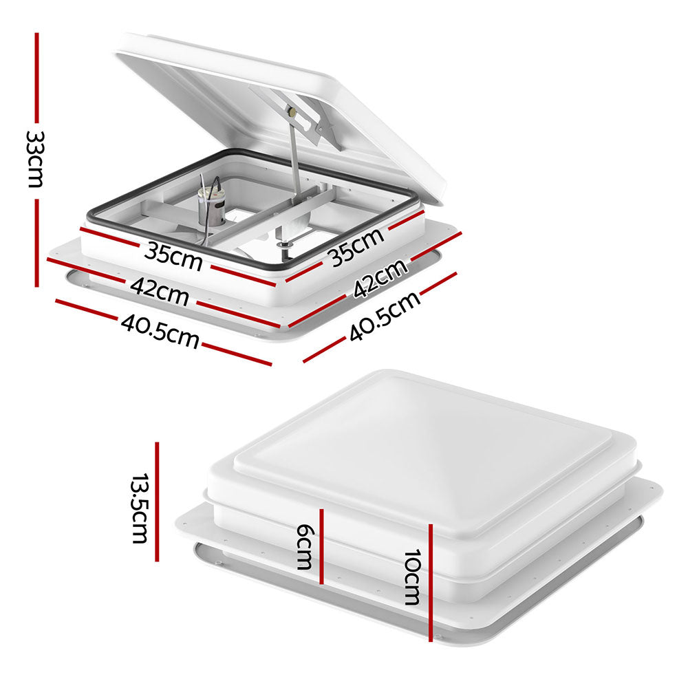 12V Caravan Roof Vent Fan - White, view 2
