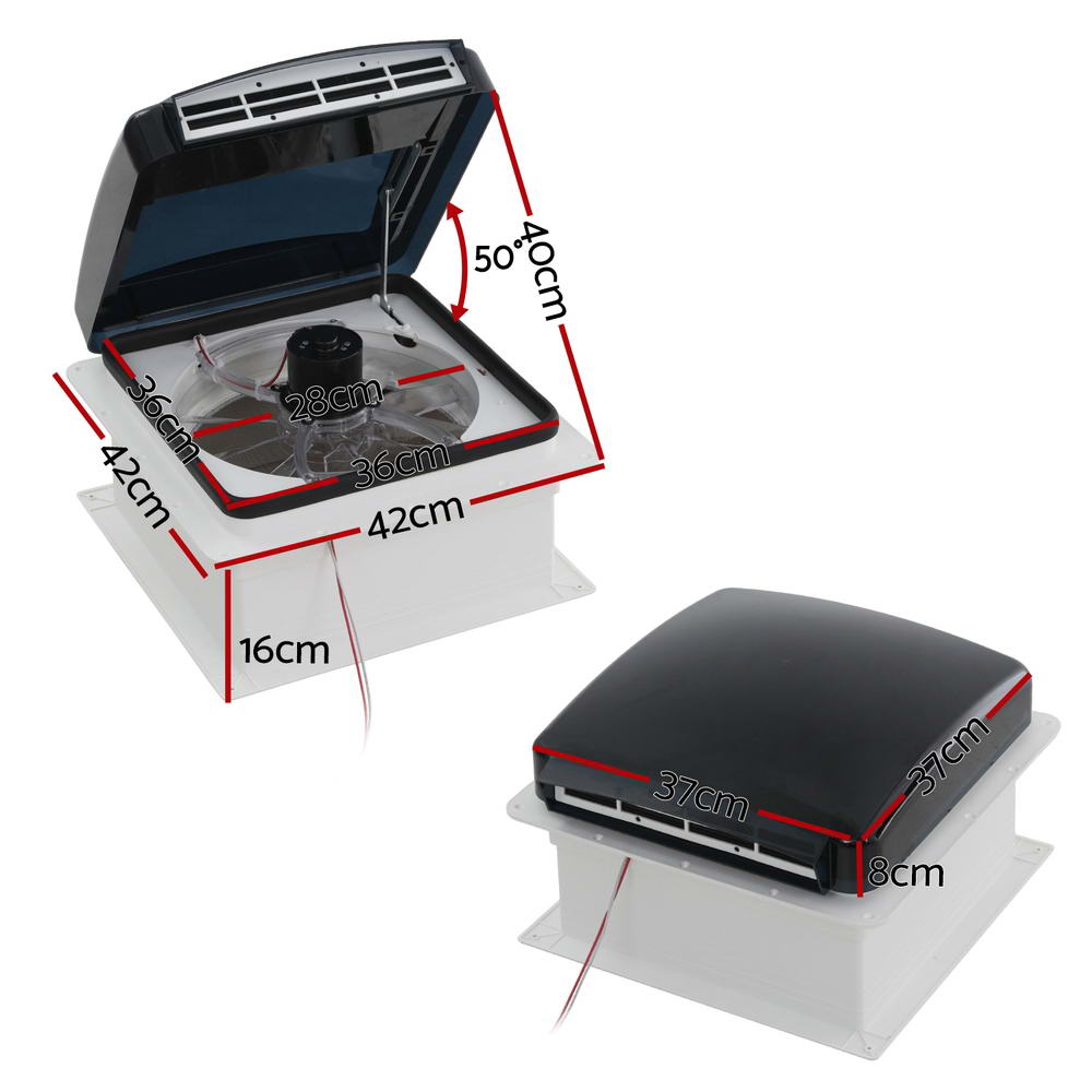 12V Caravan Roof Vent with Reversible Fan, view 2