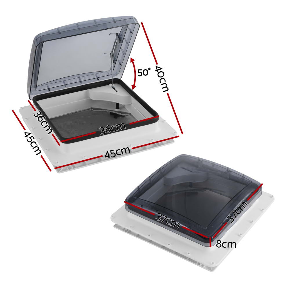 Weisshorn Caravan Roof Vent Hatch - White/Black, view 3