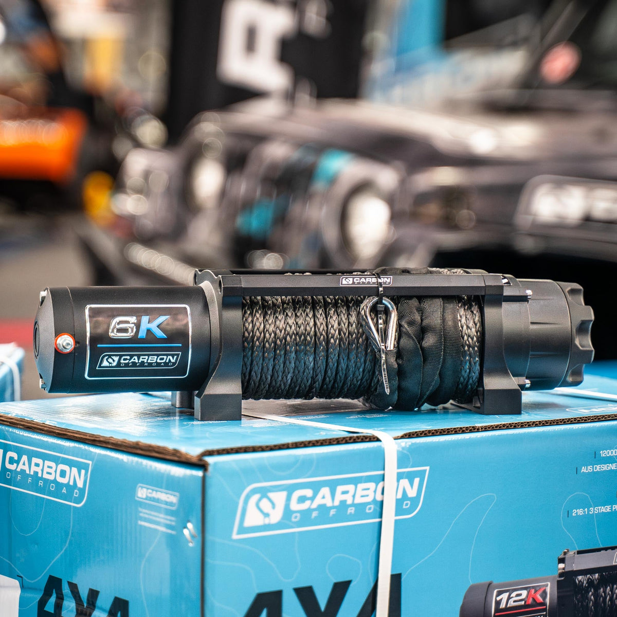 Carbon Offroad Long Drum 6000lb ATV - Small 4X4 Winch, view 2