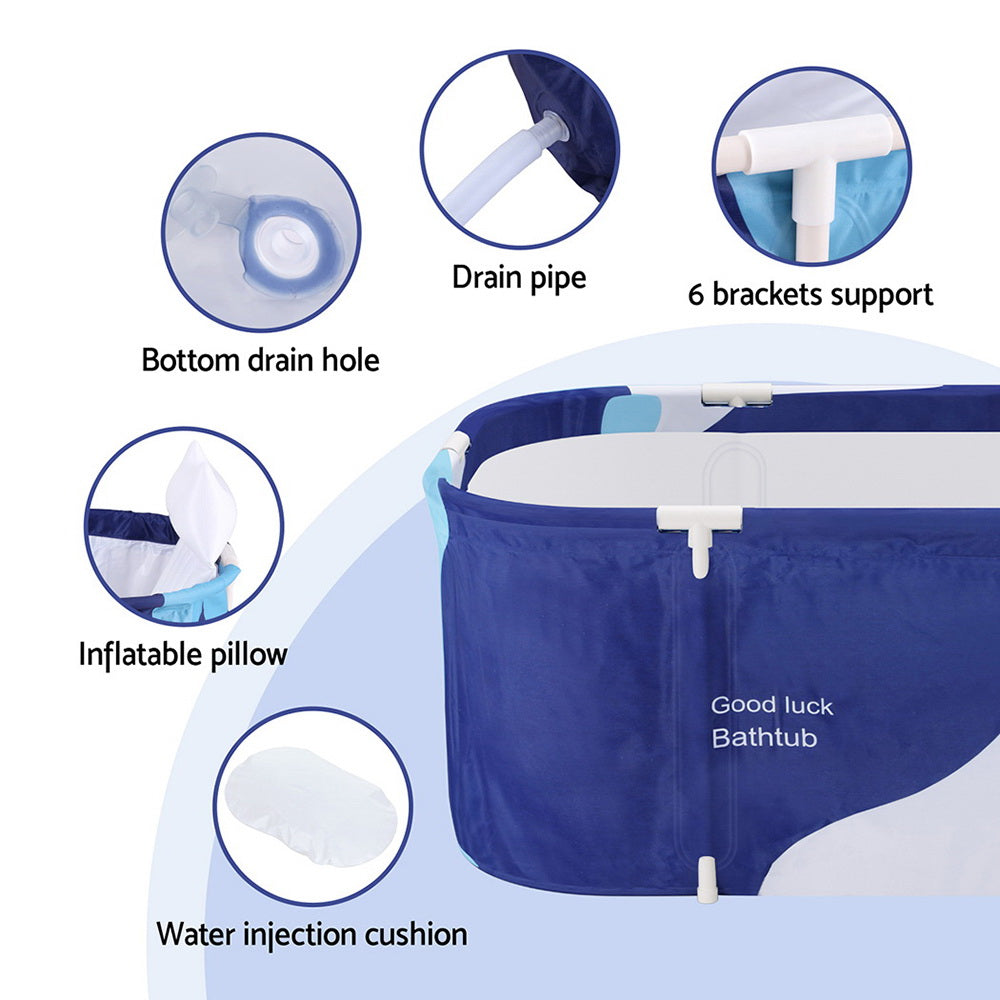 Foldable Bathtub 114x62cm with Insulated Walls – Navy Blue, view 5