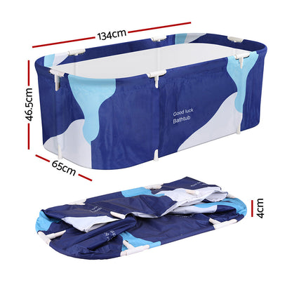 Weisshorn Foldable Bathtub 134x65cm - Navy Blue, view 2