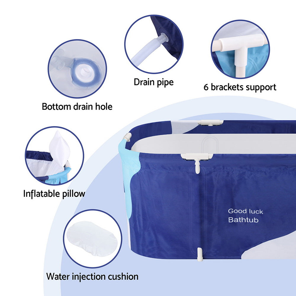 Weisshorn Foldable Bathtub 134x65cm - Navy Blue, view 5