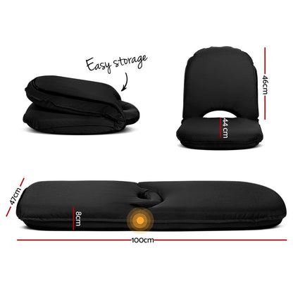 Foldable Floor Sofa Camping Chair - Black, view 2