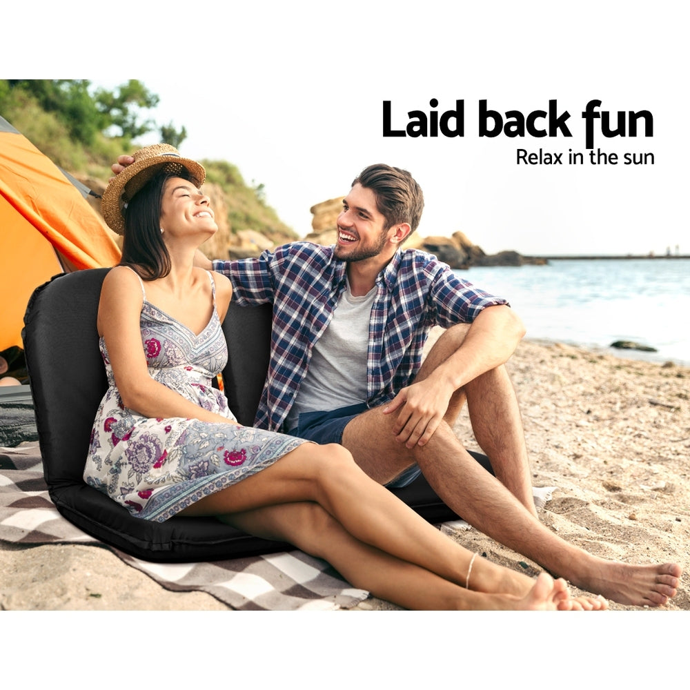 Foldable Floor Sofa Camping Chair - Black, view 4