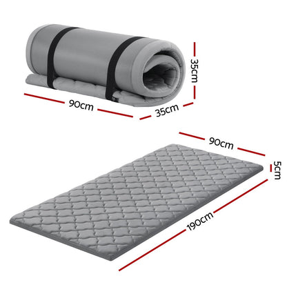Single Foldable Camping Mattress - Giselle Bedding Grey, view 2