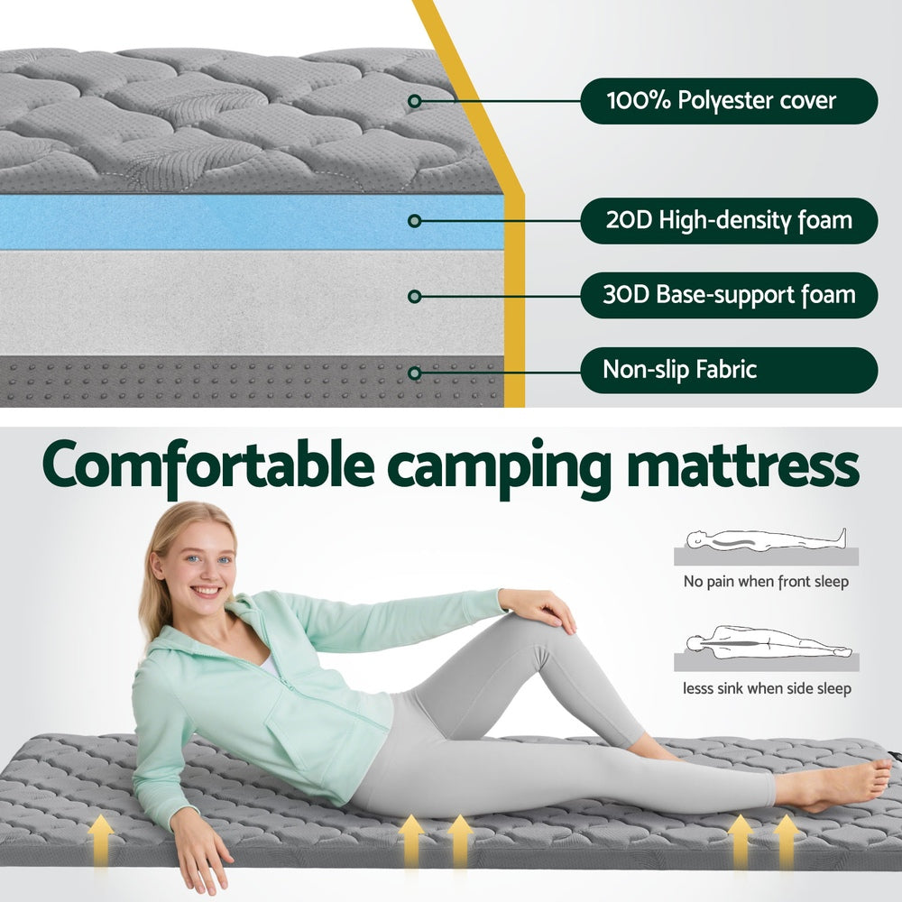 Single Foldable Camping Mattress - Giselle Bedding Grey, view 4