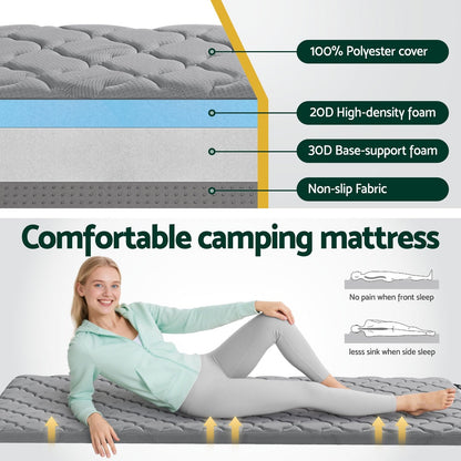 Single Foldable Camping Mattress - Giselle Bedding Grey, view 4