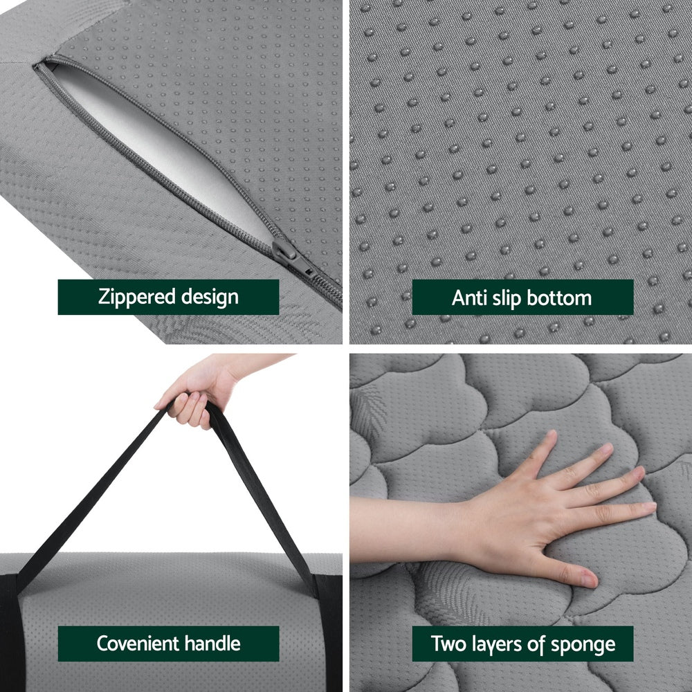 Single Foldable Camping Mattress - Giselle Bedding Grey, view 5