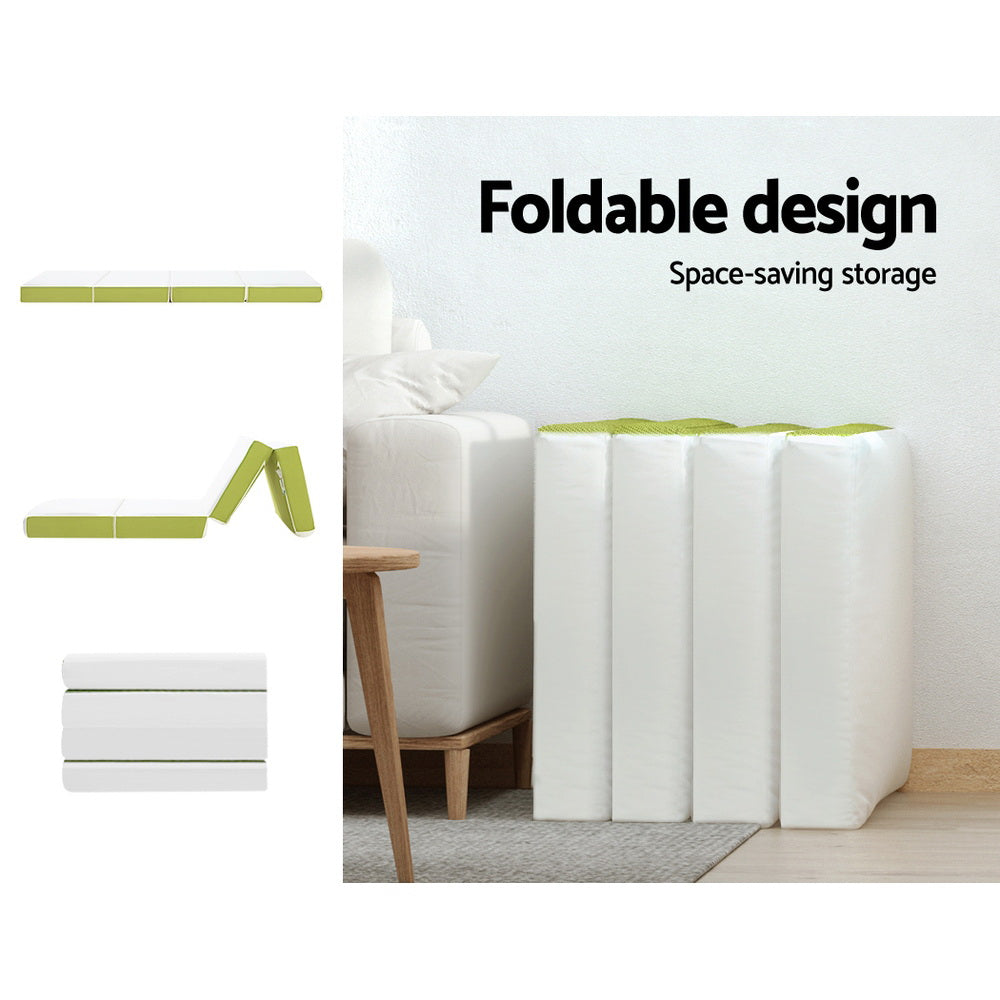 Foldable Single Foam Mattress – Green, view 6
