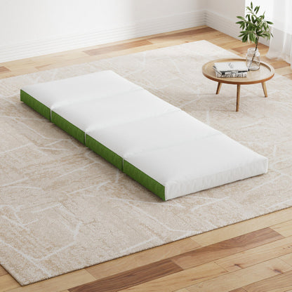 Foldable Single Foam Mattress – Green, view 7