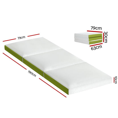 Foldable Foam Mattress – Single 190cm Trifold with Zip Cover, view 2