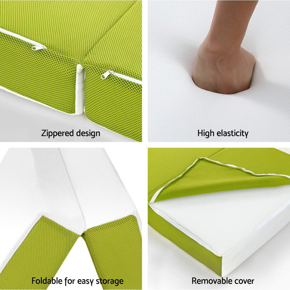 Foldable Foam Mattress – Single 190cm Trifold with Zip Cover, view 4