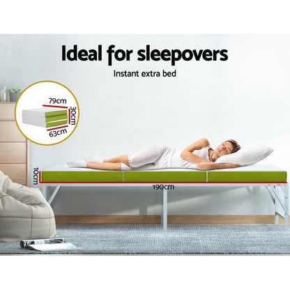 Foldable Foam Mattress – Single 190cm Trifold with Zip Cover, view 5