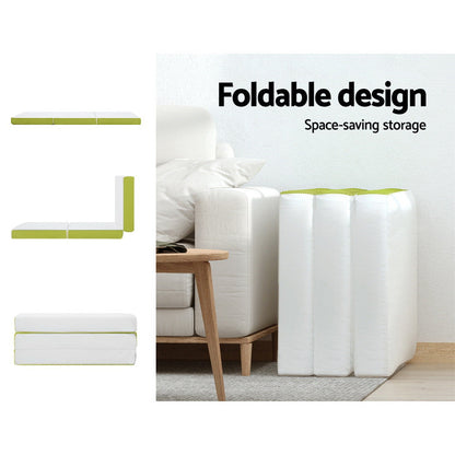Foldable Foam Mattress – Single 190cm Trifold with Zip Cover, view 6