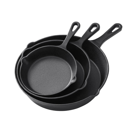 Cast Iron Frying Pan Set - 3 Piece