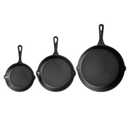Cast Iron Frying Pan Set - 3 Piece, view 3