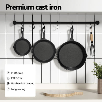 Cast Iron Frying Pan Set - 3 Piece, view 4