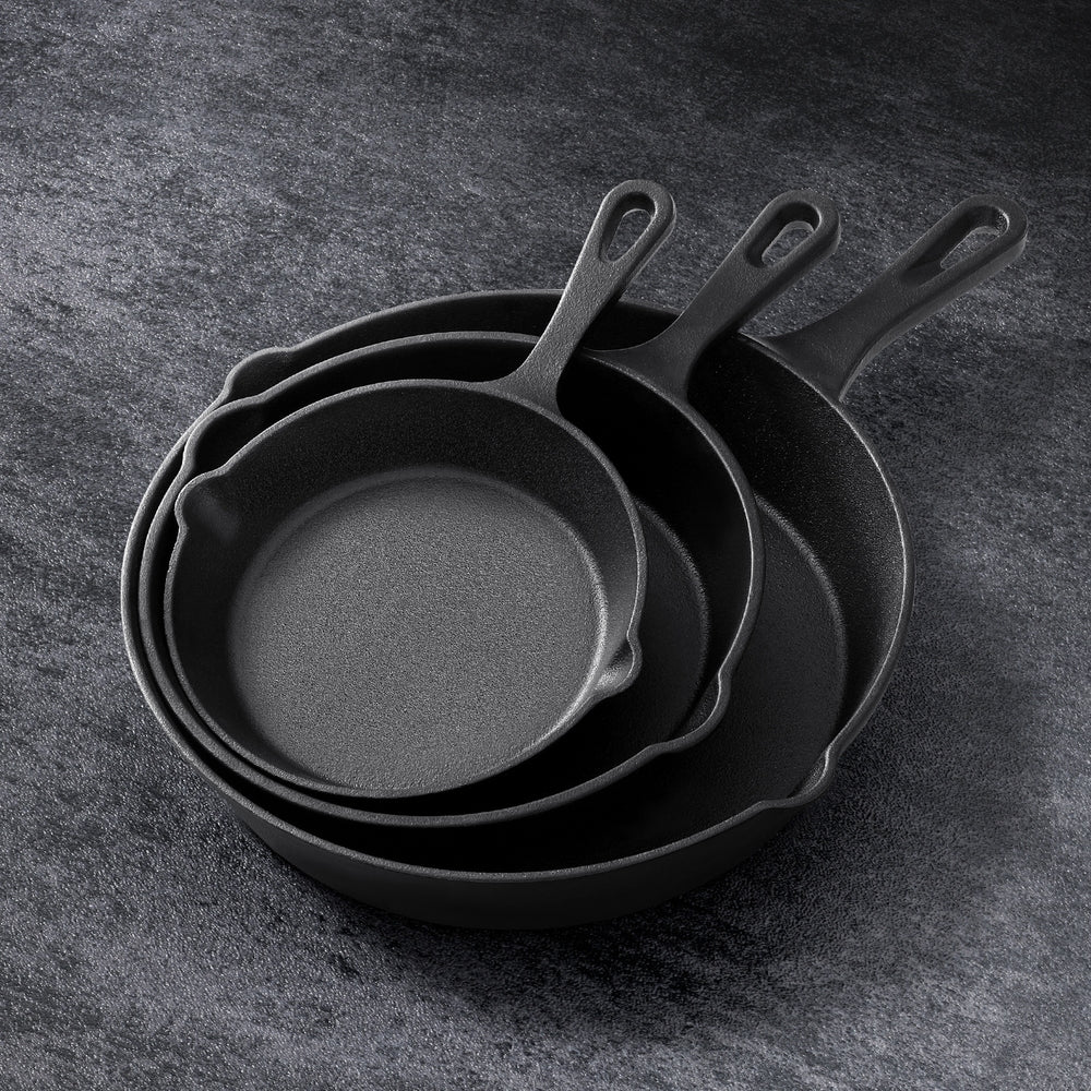 Cast Iron Frying Pan Set - 3 Piece, view 7