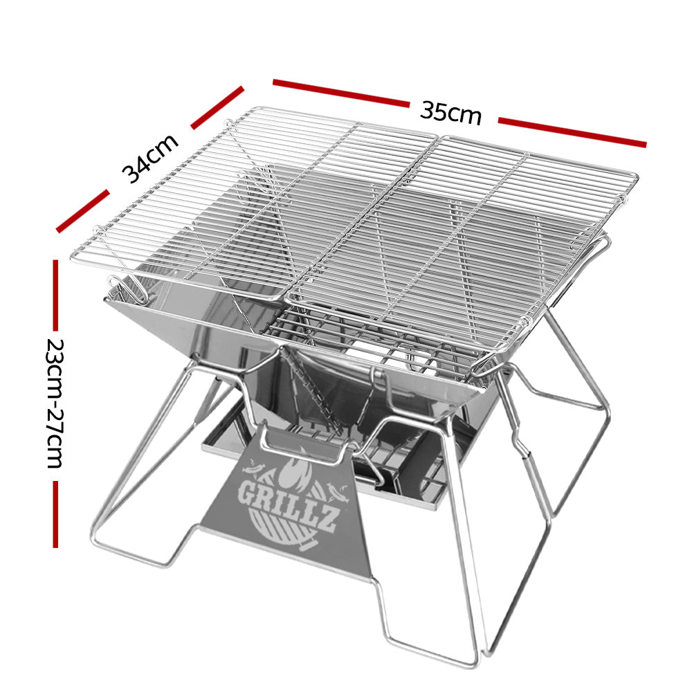 Portable Fire Pit BBQ Grill - Grillz Stainless Steel, view 2