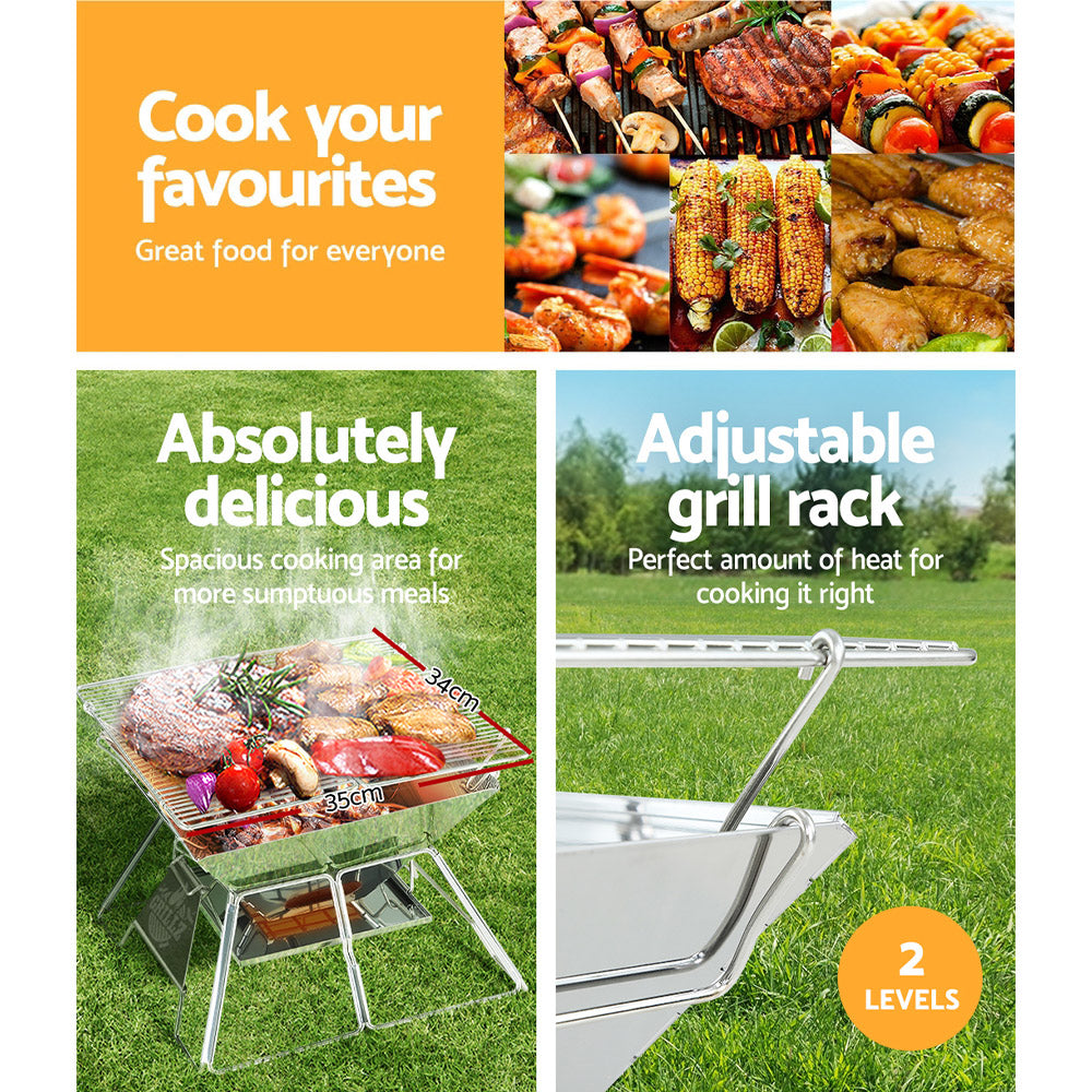Portable Fire Pit BBQ Grill - Grillz Stainless Steel, view 5