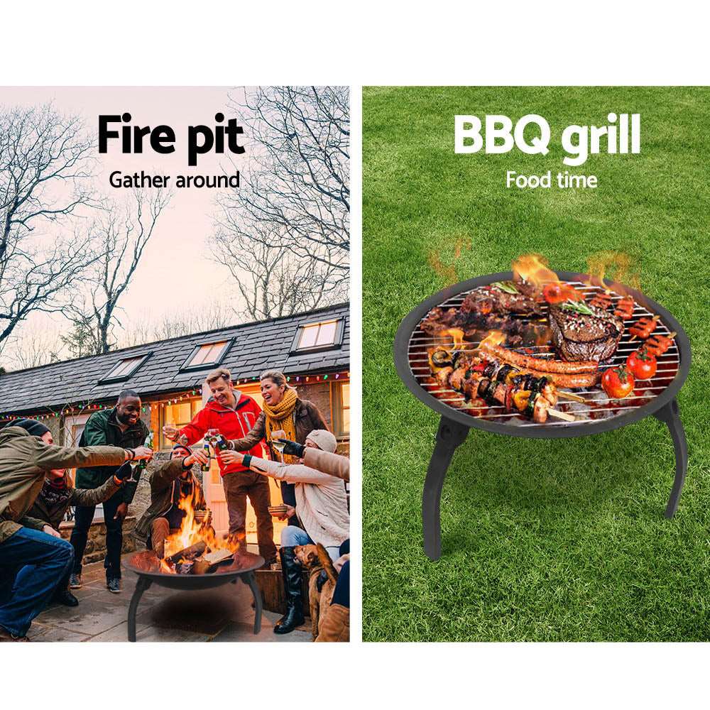 Grillz 22" Portable Fire Pit with Grill & Grate, view 4