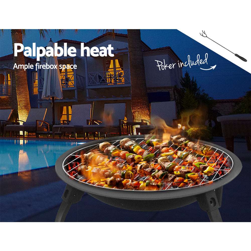 Grillz 22" Portable Fire Pit with Grill & Grate, view 5