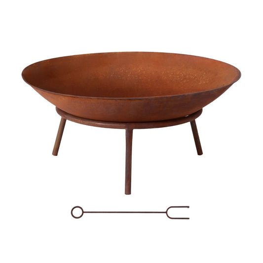 56cm Rustic Iron Fire Pit – Deep Bowl Outdoor