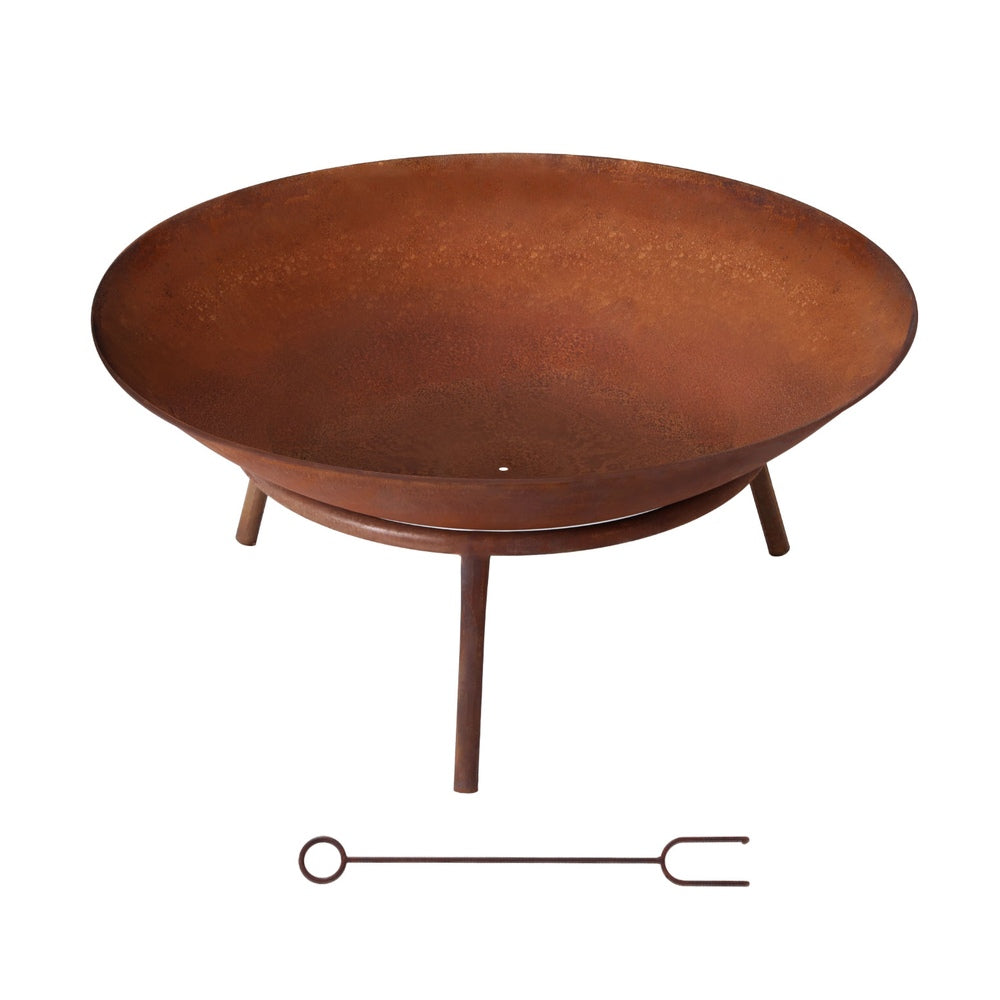 56cm Rustic Iron Fire Pit – Deep Bowl Outdoor, view 3