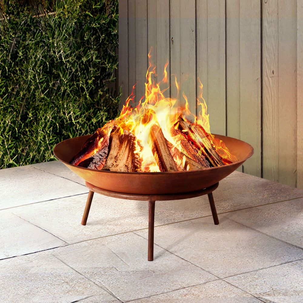 56cm Rustic Iron Fire Pit – Deep Bowl Outdoor, view 7