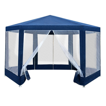 Hexagonal Gazebo 2m with Mesh Walls - Instahut Navy
