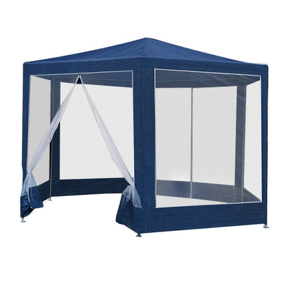Hexagonal Gazebo 2m with Mesh Walls - Instahut Navy, view 3