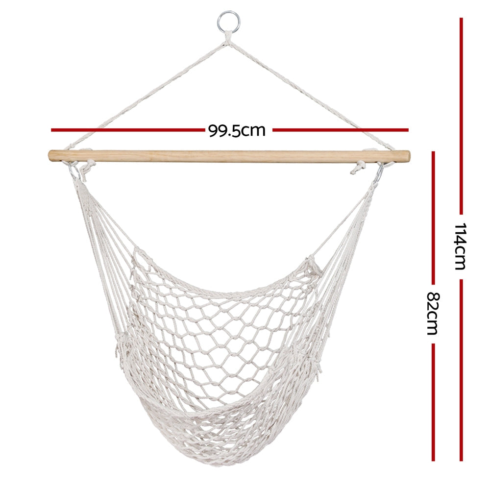 Gardeon Mesh Hammock Chair – Cream, view 2