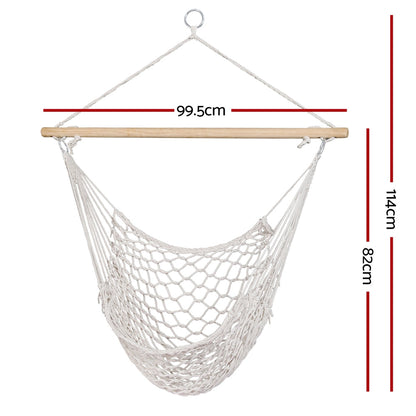 Gardeon Mesh Hammock Chair – Cream, view 2
