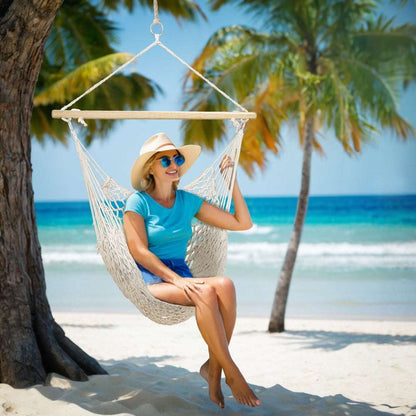 Gardeon Mesh Hammock Chair – Cream, view 4