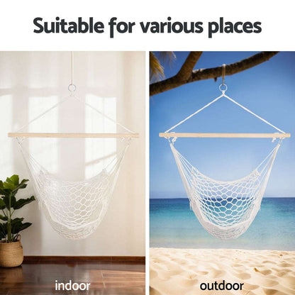 Gardeon Mesh Hammock Chair – Cream, view 6