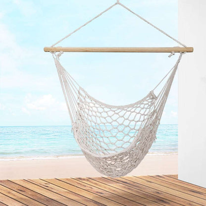 Gardeon Mesh Hammock Chair – Cream, view 7