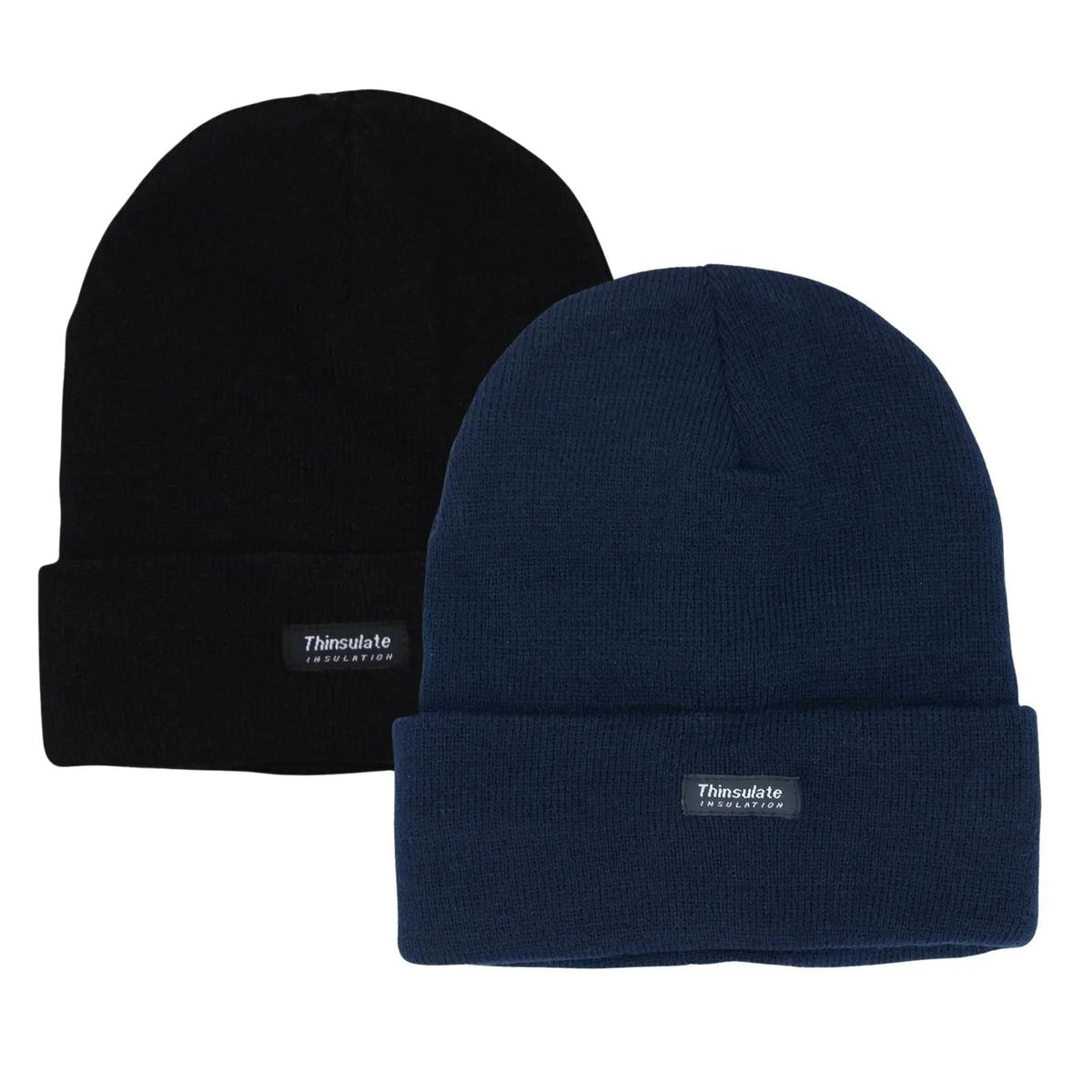 2 Pairs Mens Winter Beanie Insulation Thermal Winter Knitted Thinsulate Ski Hat, view 4