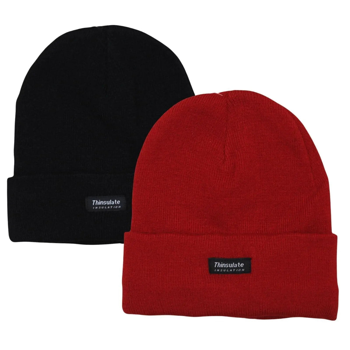 2 Pairs Mens Winter Beanie Insulation Thermal Winter Knitted Thinsulate Ski Hat, view 5