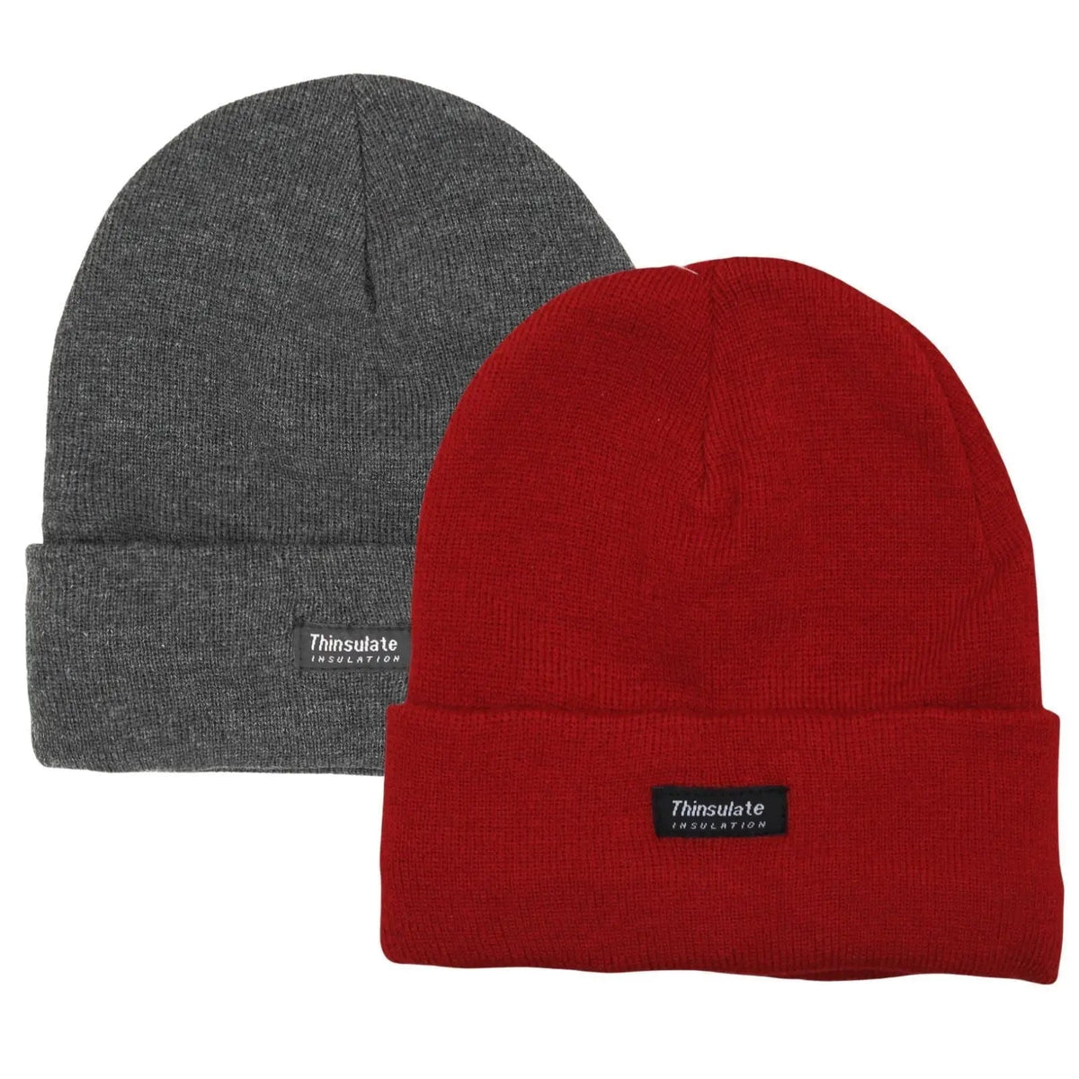 2 Pairs Mens Winter Beanie Insulation Thermal Winter Knitted Thinsulate Ski Hat, view 6