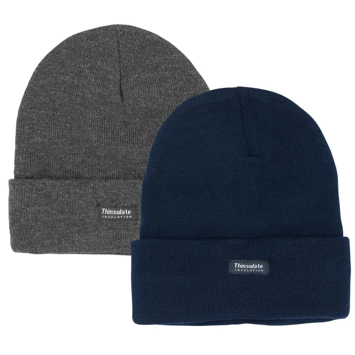 2 Pairs Mens Winter Beanie Insulation Thermal Winter Knitted Thinsulate Ski Hat, view 7