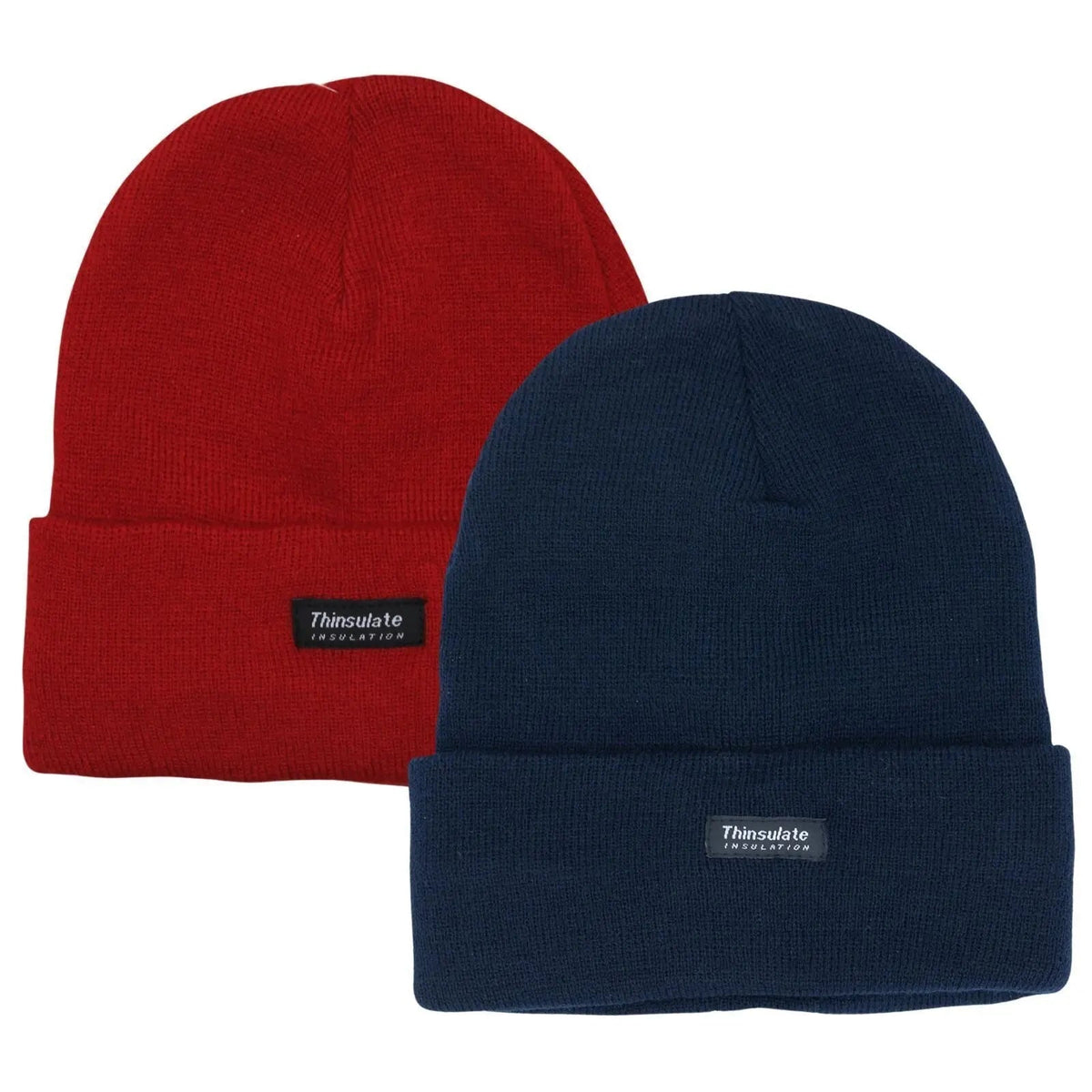 2 Pairs Mens Winter Beanie Insulation Thermal Winter Knitted Thinsulate Ski Hat, view 2